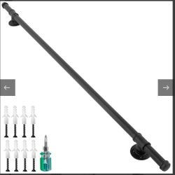 Stair Handrail Stair Rail 5ft Steel Pipe Handrails For Stairs 200lbs Capacity
