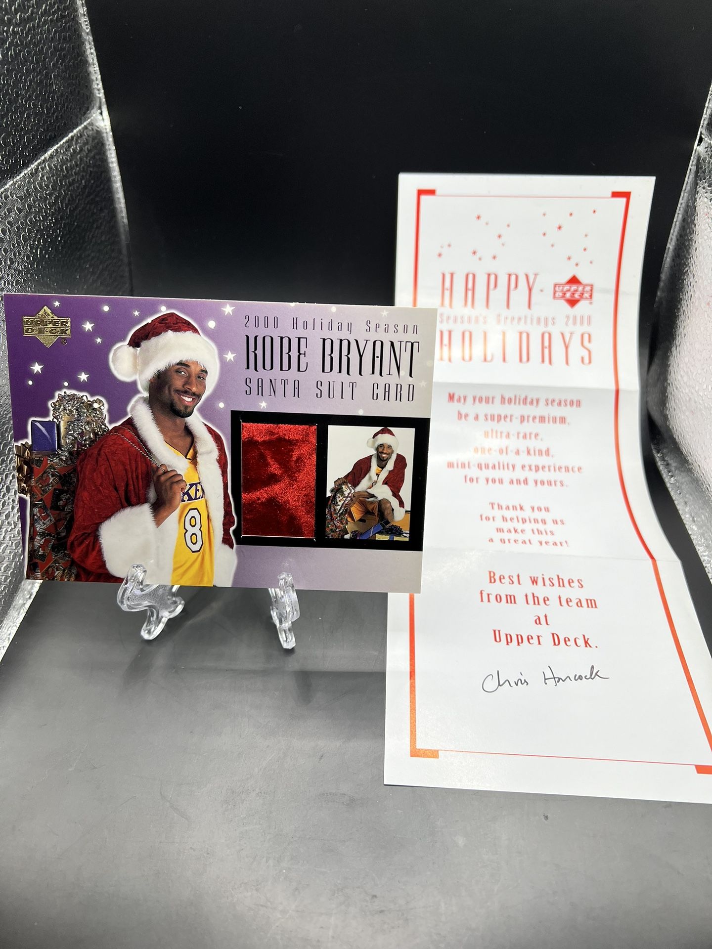 Kobe Bryant 2000 Santa Suit Patch Relic RARE Jumbo Card W/ Upper 