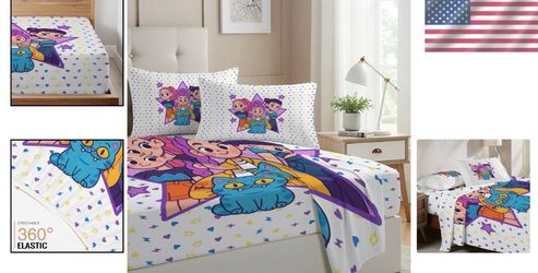 Cute Korean Anime Hunter Comforter Set with 2 Pillowcases for Girls Teens Women Fans Daughter