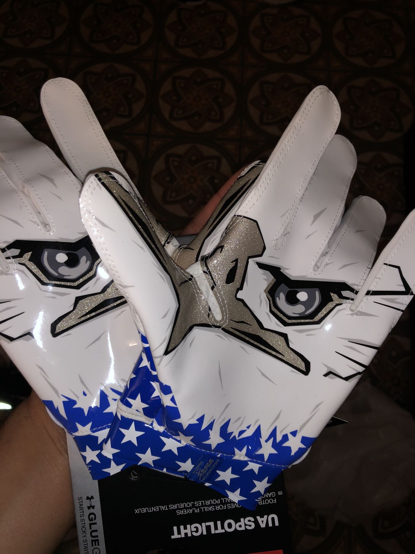 UA football gloves obj style USA elite style
