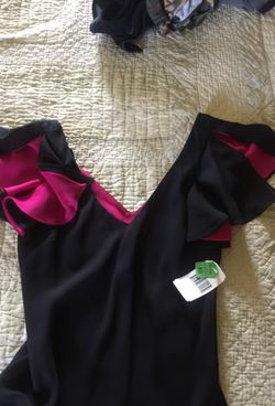 Gown, black and hot pink