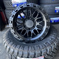 LT 265/70/17 Atlander MT And Lock Rims 17” Toyota Tacoma 4Runner Chevy GMC Sierra Silverado
