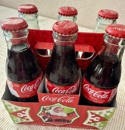 2006 holiday 6 pack glass coca-cola