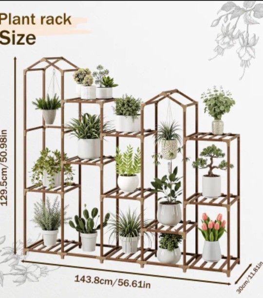 Wooden Plant Stand Large Slipt In Small Ones