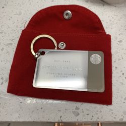 Starbucks .925 Sterling Silver Limited Edition Gift Card Keychain $0- NEW