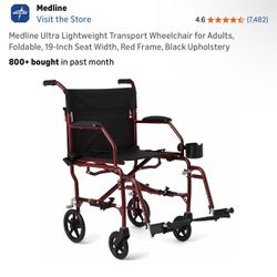 Red Wheelchair W/Cup holder 