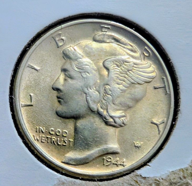 1944 Mint State Mercury Silver Dime