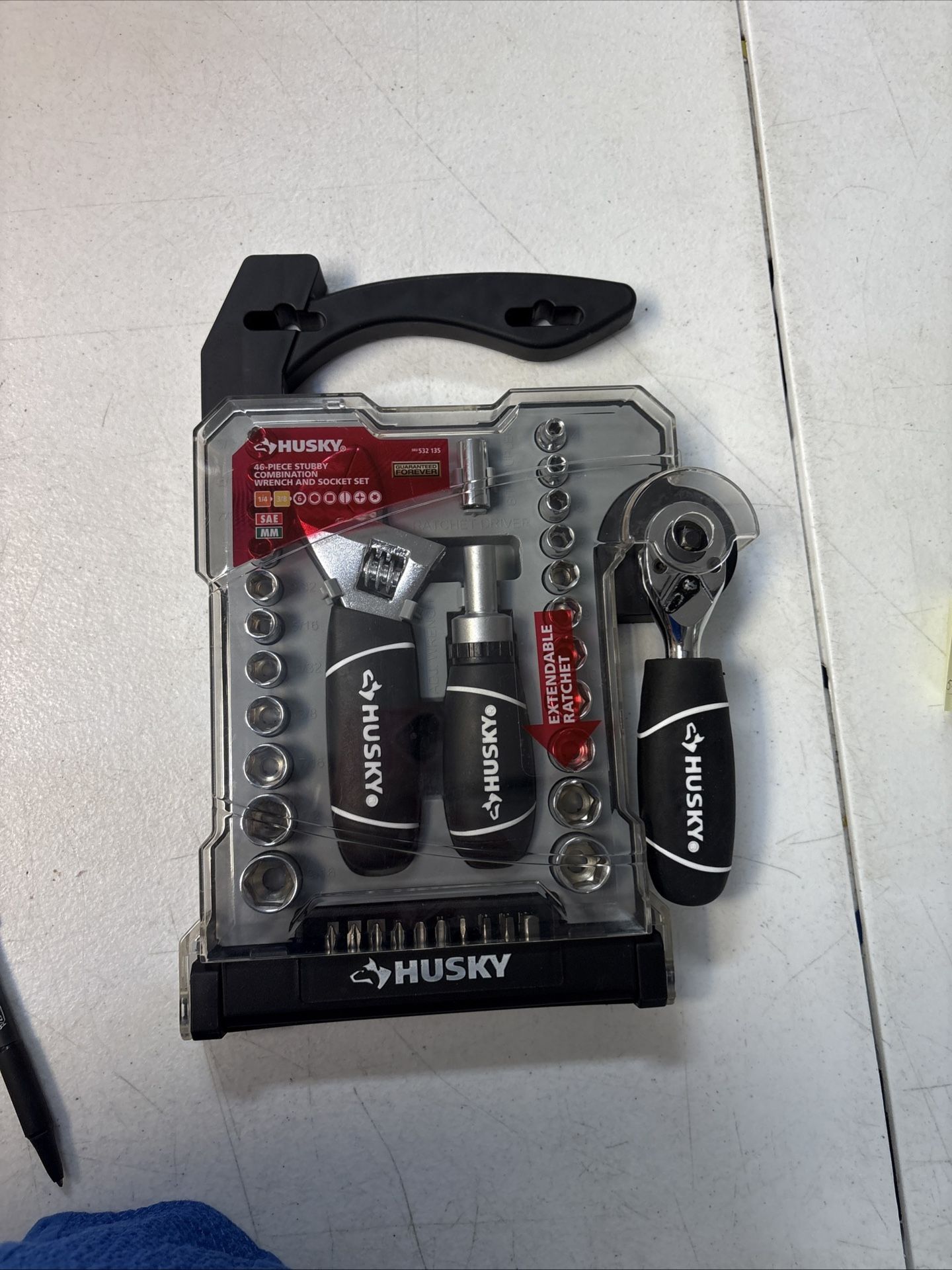 Husky 46 Piece Stubby Wrench & Socket Set 1/4,3/8 TF
