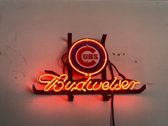 Chicago Cubs neon Budweiser light Chicago Cubs neon Budweiser light