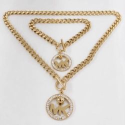 MK Necklace & Bracelet Set