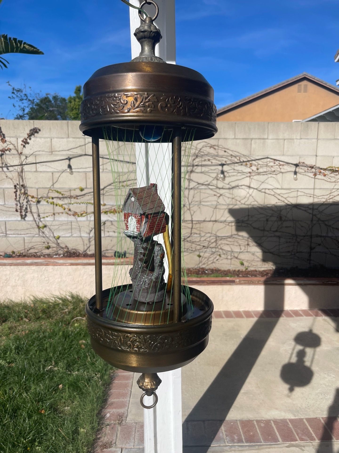Vintage Rain Oil Lamp Old Grist Mill Water Wheel Creators Inc