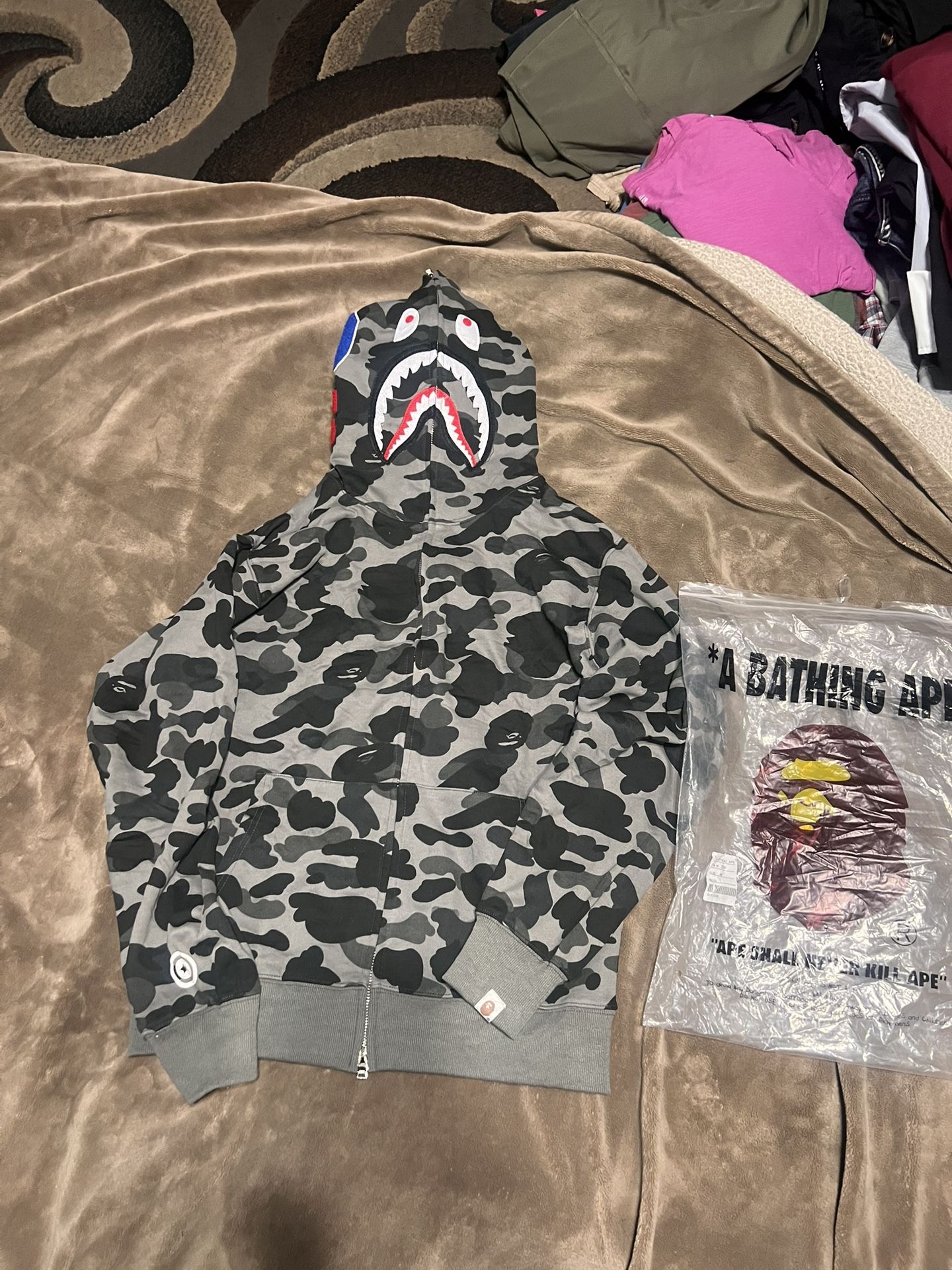 Bape Hoodie Grey