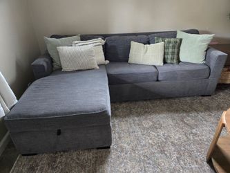 Gray Sectional Sofa with Chaise Lounge
