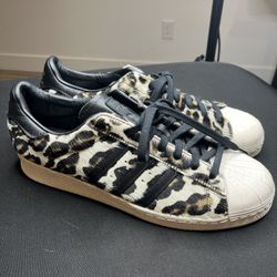 Adidas Originals Superstar 82 Leopard Faux Fur GY8798 Men's Size Size 13.5