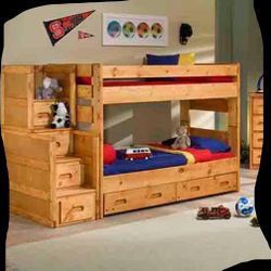 Twin Twin Bunk bed With Drawer Stairs And Drawer Storage