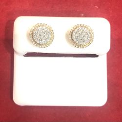 10K Yellow Gold Diamond Studs 0.50CT screw backs