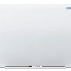 New Quartet Glass Whiteboard, Non-Magnetic Dry Erase White Board, 24"× 18", Infinity Frameless Mounting, Includes Dry Erase Marker, Frosted White (G24