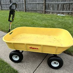 Vigoro Garden Wagon And Dump Mower Trailer Cart - New Wheels
