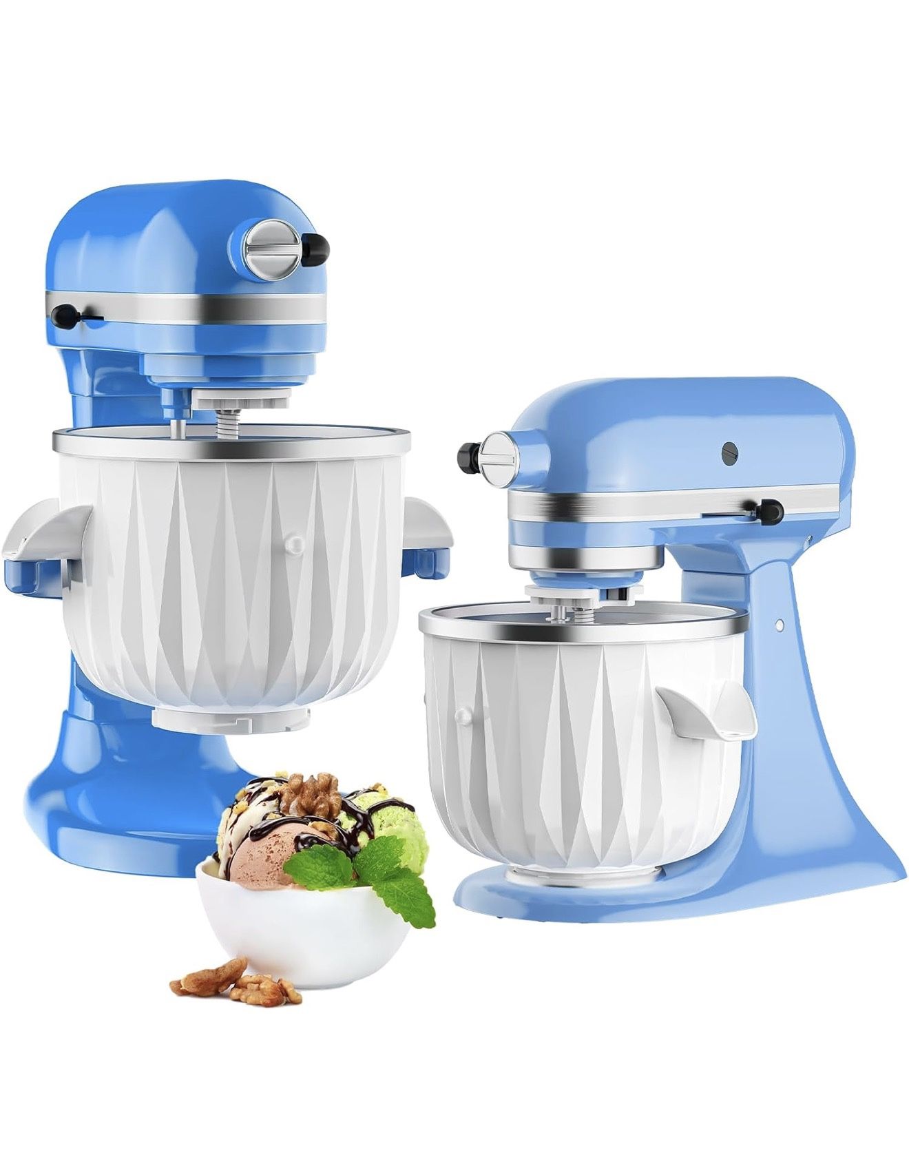 Ice Cream Maker Attachment for KitchenAid Stand Mixers, 2 Quart Ice Cream & Sorbet Gelato Maker Attachment - Fits 4.5QT and Larger KitchenAid Stand Mi
