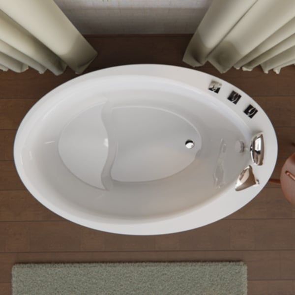 NEW !! Japanese style 59 in. Acrylic Deep Soaking Freestanding Bathtub with Faucets and Seat