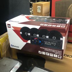 Car Dual Single Din Bluetooth Stereo With 4 Speakers