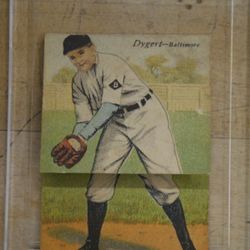 MECCA CIGARETTES  BASEBALL FOLDER CARD JAMES H DYGERT COLLECTIBLE 