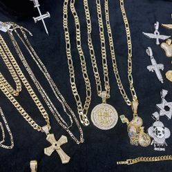 14 K Gold Filled With Brass Chains With VVS CZs On Pendant
