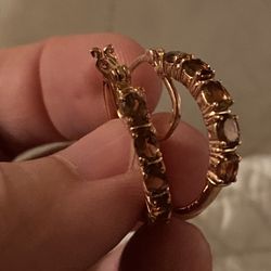 Premium Ouro Fino Rubellite Hoop Earrings - brand new! 