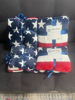 2 American flag throw blanket  red white. &  blue NEW