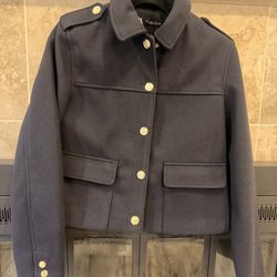 Brand New Navy Military-Style Jacket — Size S