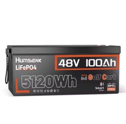 48V 100Ah LiFePO4 Bluetooth Lithium Battery Golf Cart 200A BMS RV Off-grid Solar