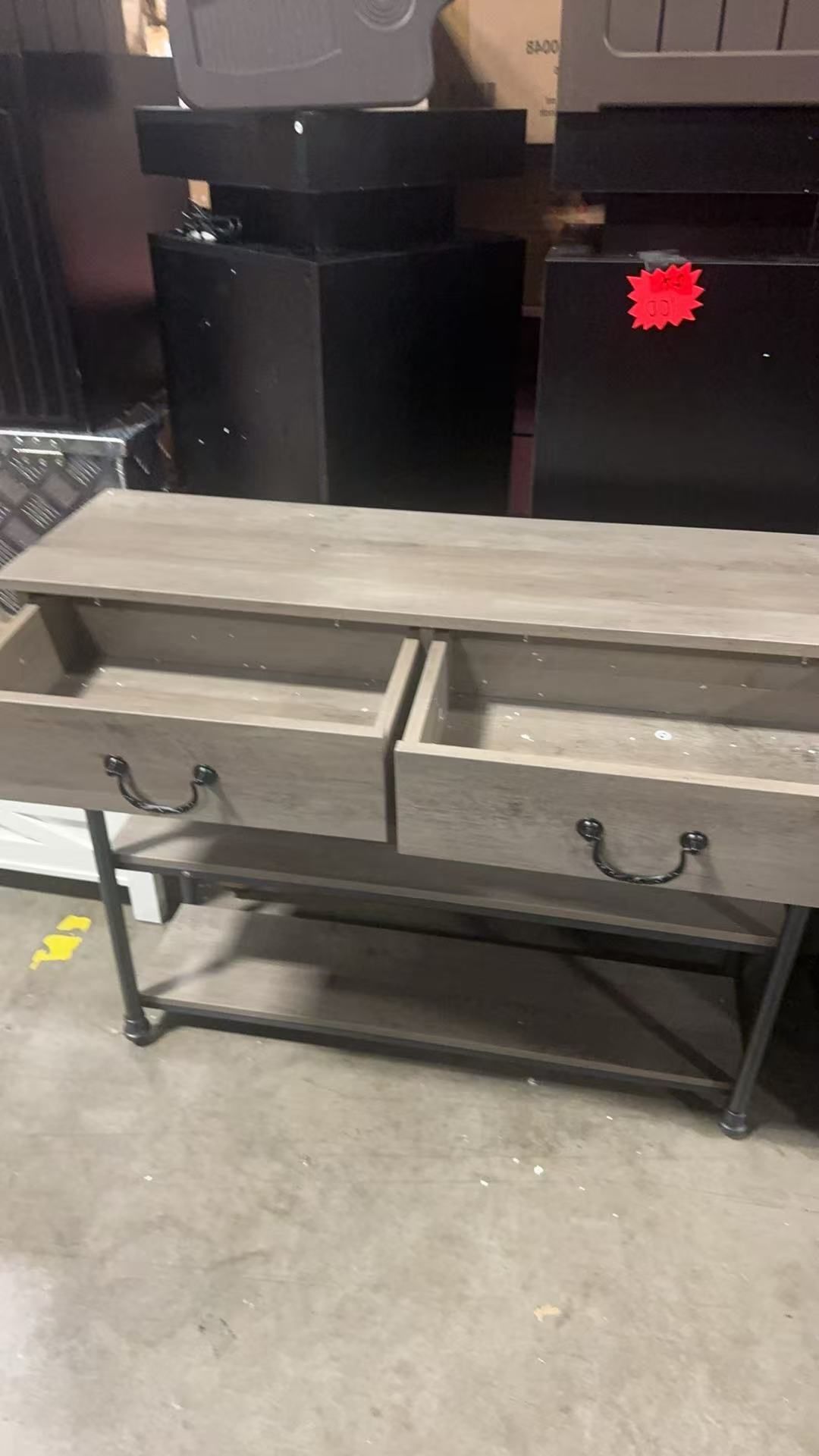 Console Table with 2 Drawers and 3 Tier Shelves $60