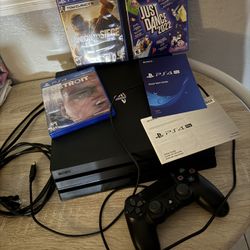 Sony PS4 Pro Console System With Controller /cables And 3 Games Excellent Condition 