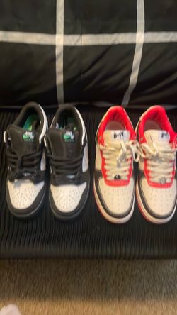 2pairs Nike dunks and bape size 10 deal new