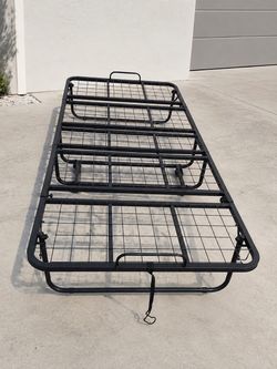 Folding Bed Frame – Black Metal