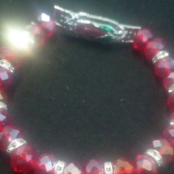 Red Gemstone Band Bracelet.