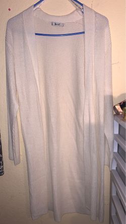 Long white cardigan