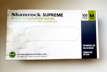 Shamrock Supreme Nitrile Examination Glove -Medium-100/BX