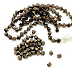 6mm Brown Bicone Glass Beads +17