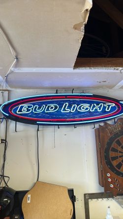 Vintage Bud Light Neon Working! Extra Large 54” wide 16” Tall