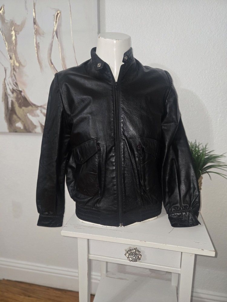ILGWU Men's Vintage Leather Jacket Size 10