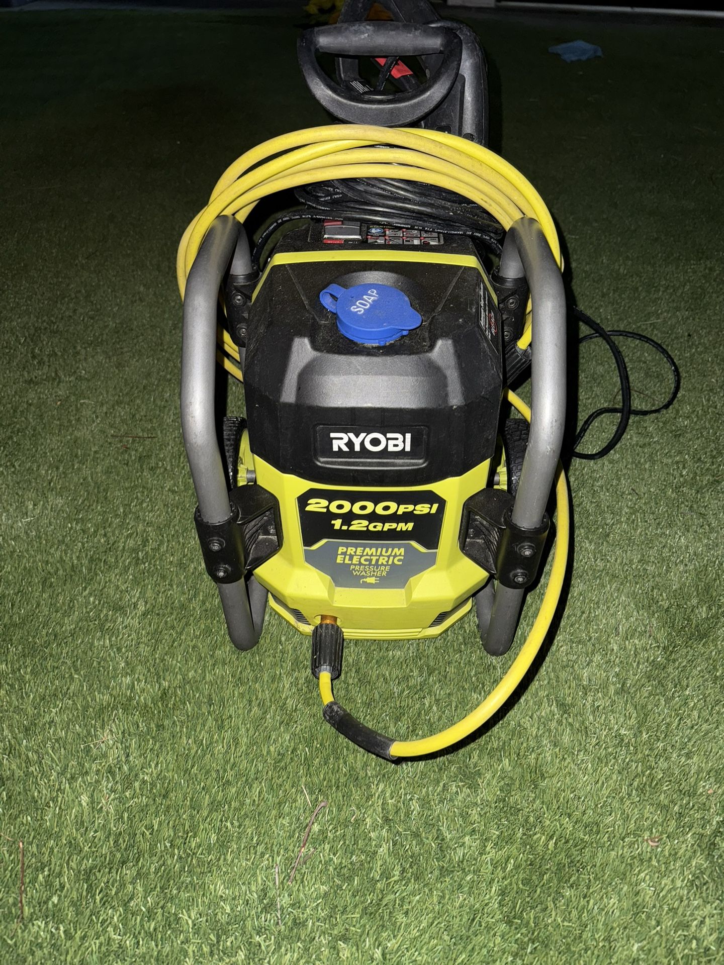Ryobi 2000 PSI Electric Pressure Washer With Foam Attachment And Rope