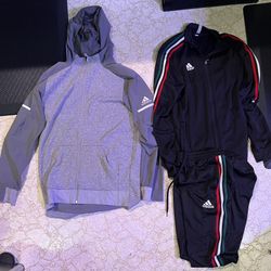 Adidas Mens Soccer Tiro Track Jacket Black, Green, White, Red Stripes, M, +Pants 