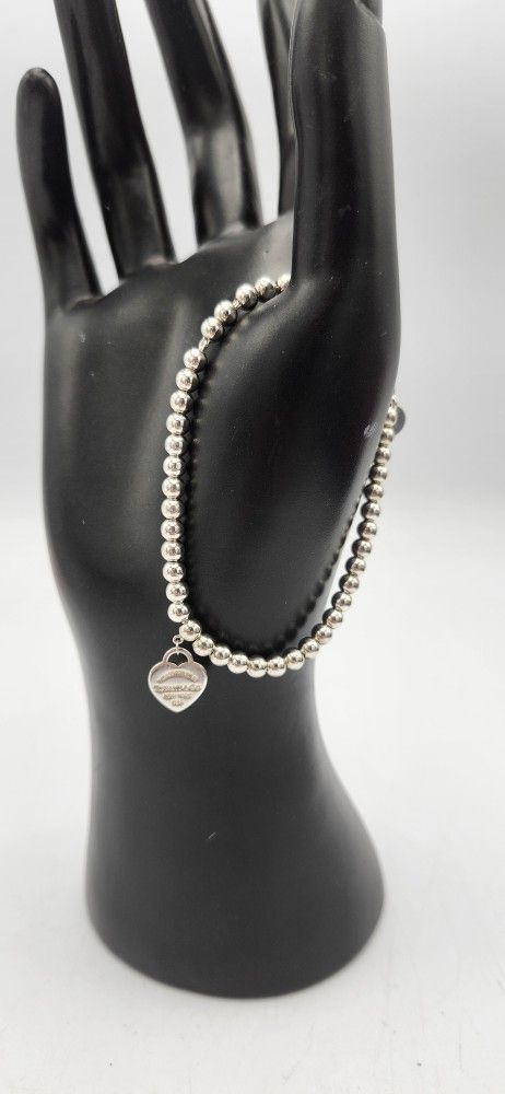 Tiffany & Co. Return to Tiffany Sterling Silver Beaded Bracelet 