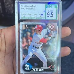 2016 Bowman Draft Draft Picks Dylan Carlson #BD-3 CSG 9.5 Gem Mint
