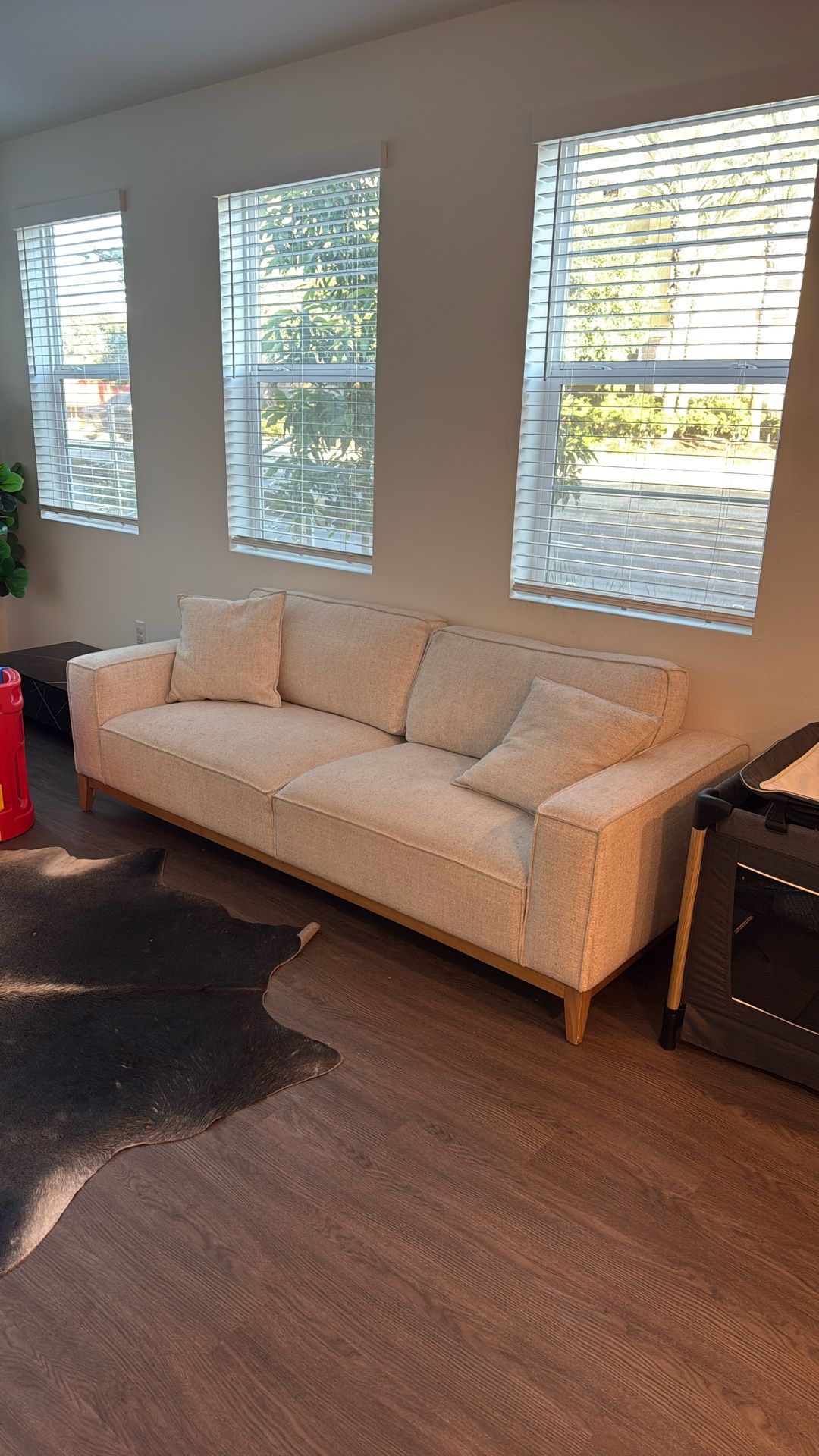 White Couch With Pillows