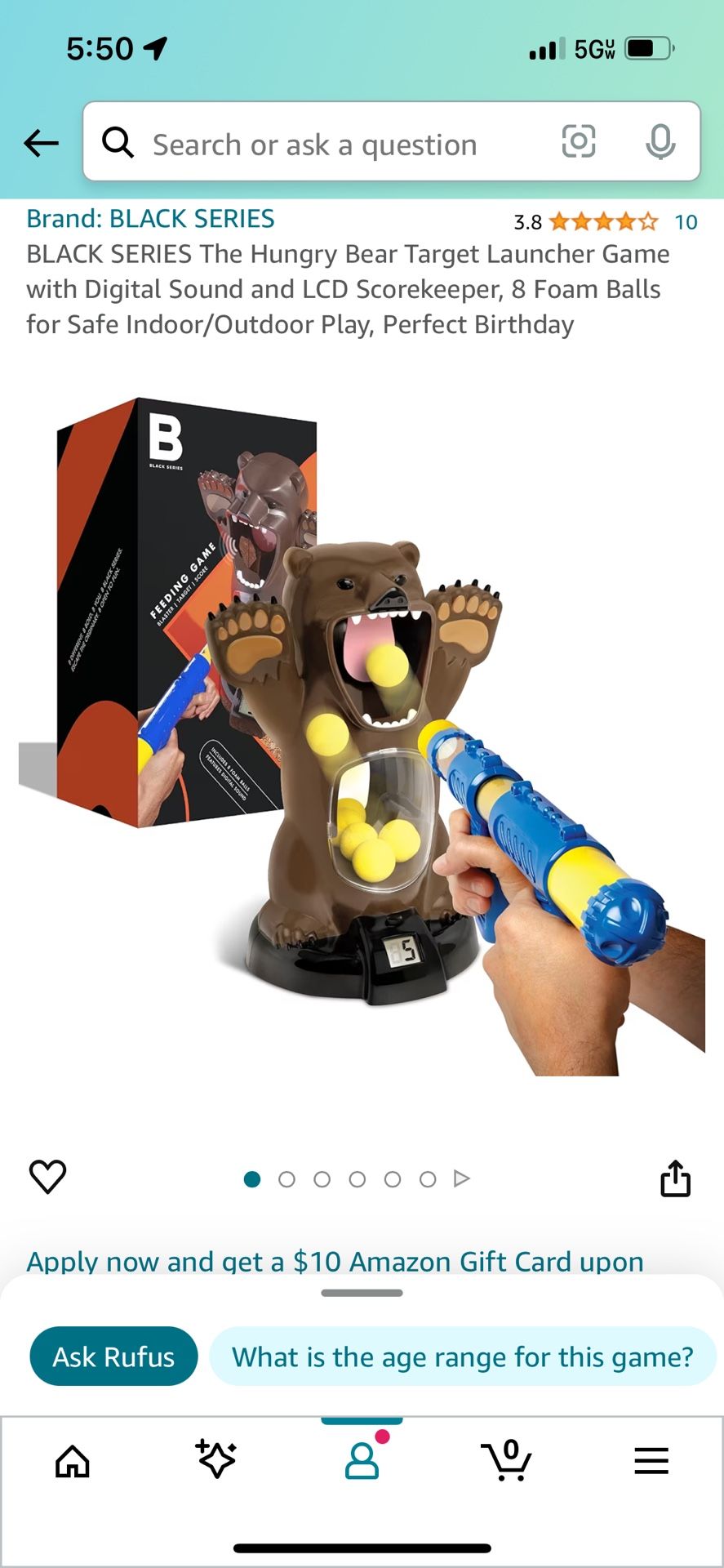 BRAND NEW THE HUNGRY BEAR TARGET LAUNCHER GAME