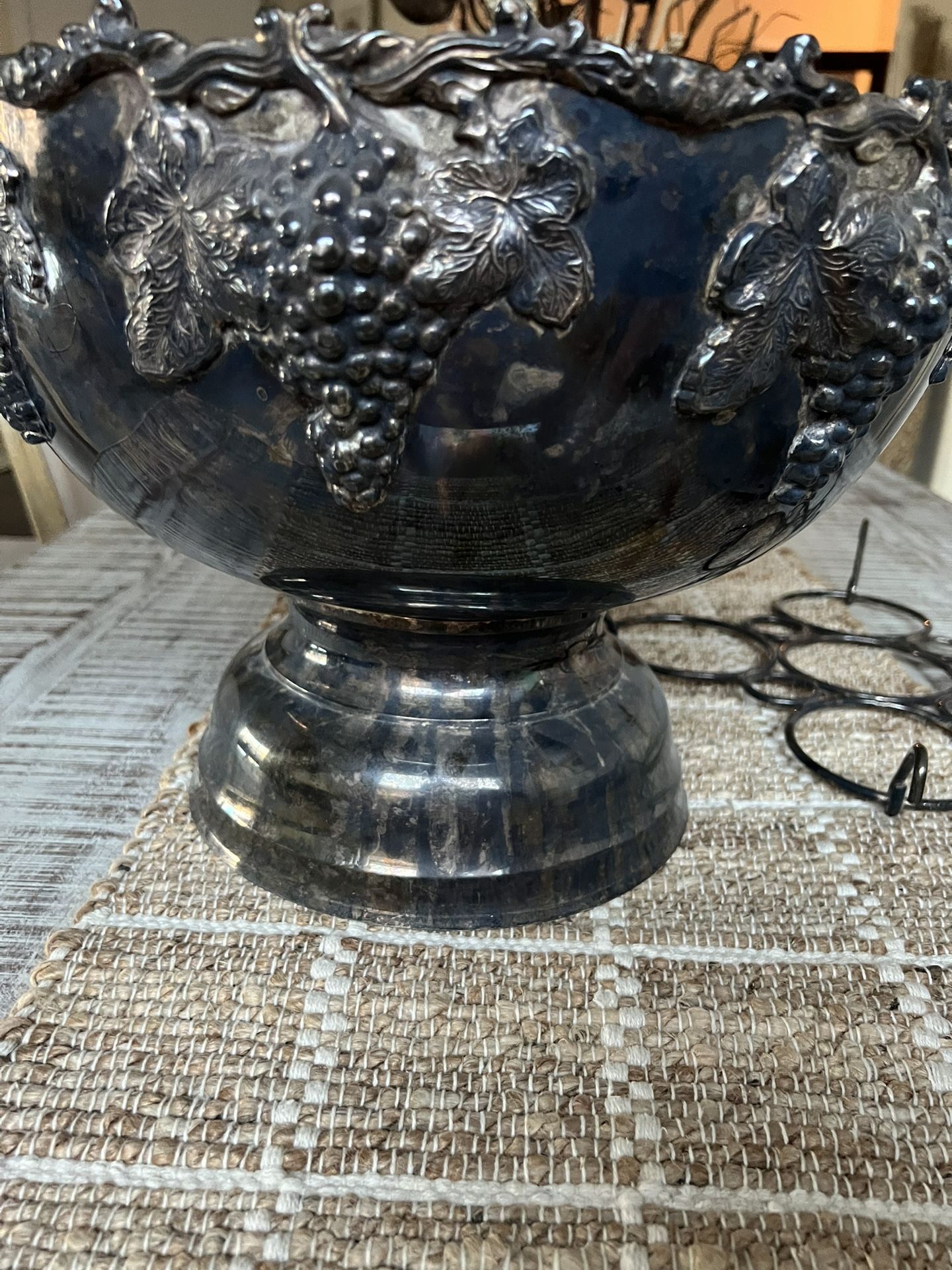 Silver plated punch bowl or wine/champagne chiller bowl