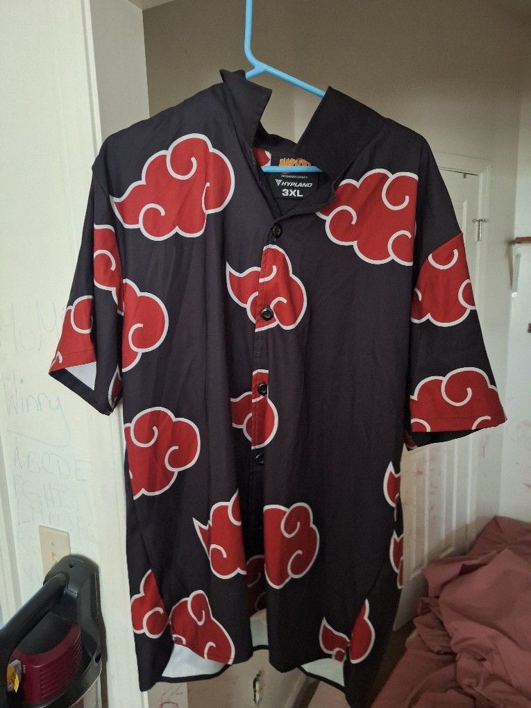 Hypland X Naruto Akatsuki Button Shirt