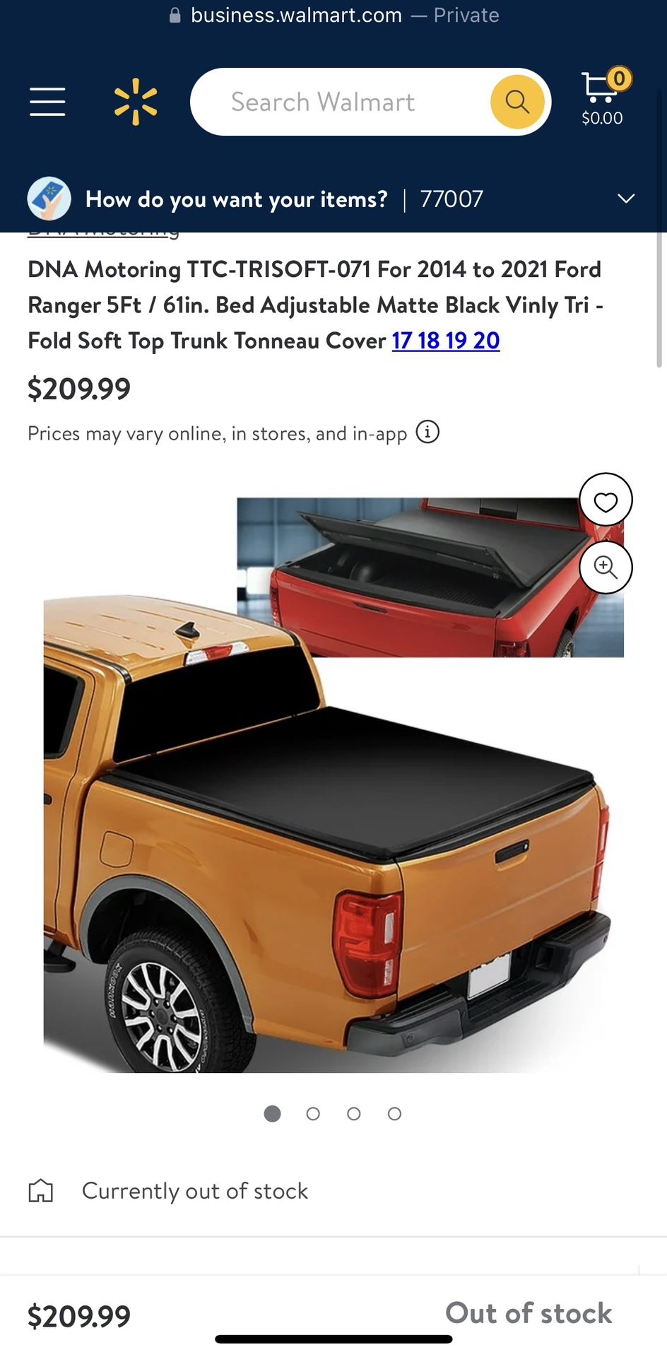 Ford ranger 5ft -6in roll up bed cover year 2014-2021